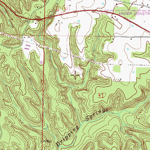 Topographic Map of Dripping Springs, OK