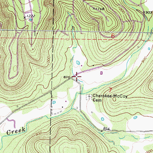 Topographic Map of Evening Shade, OK