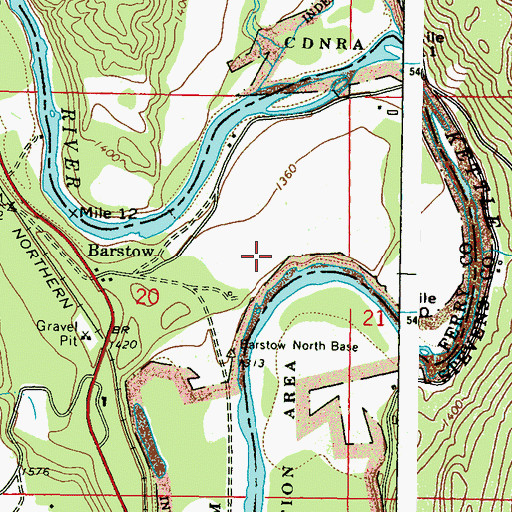 Topographic Map of Barstow Census Designated Place, WA