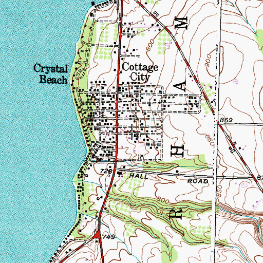 Topographic Map of Crystal Beach Census Designated Place, NY