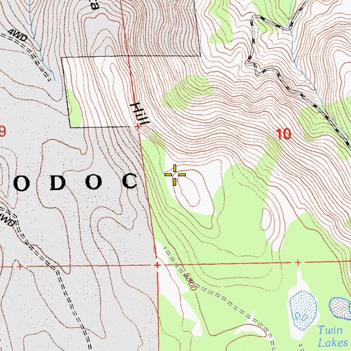 Topographic Map of Manzanita Hill, CA