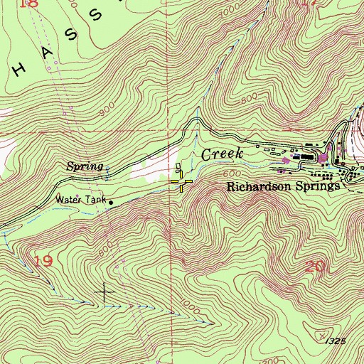 Topographic Map of Maple Branch, CA