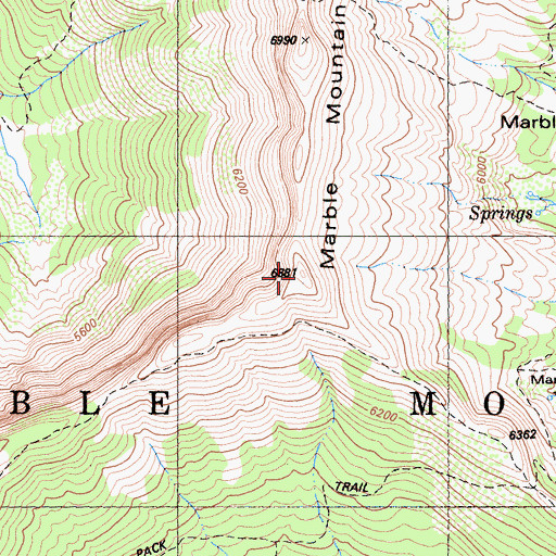 Topographic Map of Marble Mountain, CA