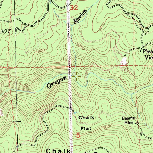 Topographic Map of Marion Creek, CA