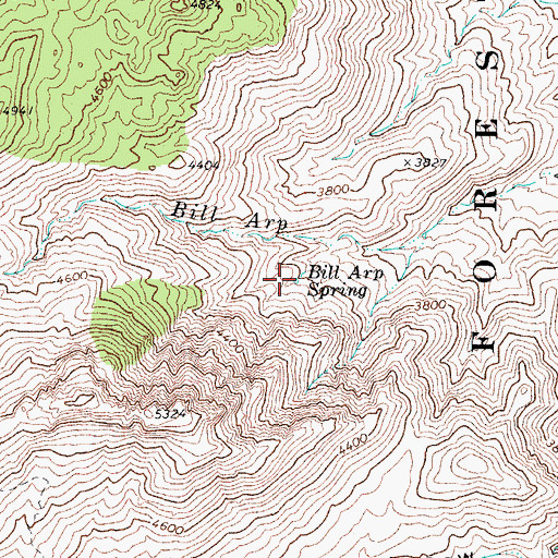 Topographic Map of Bill Arp Spring, AZ