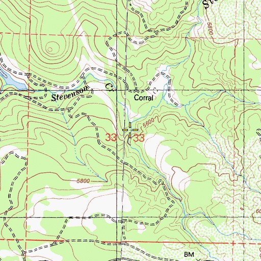 Topographic Map of Markwood Creek, CA