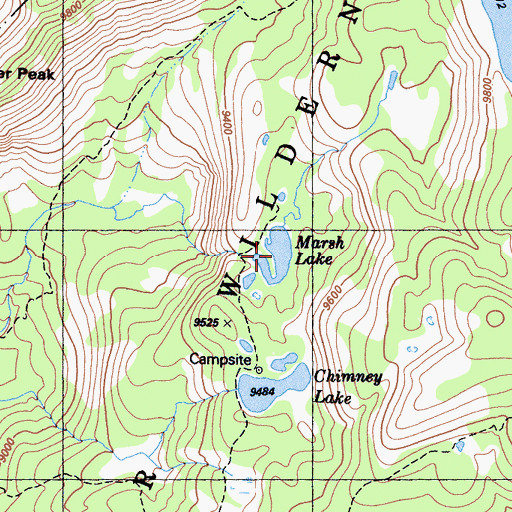 Topographic Map of Marsh Lake, CA