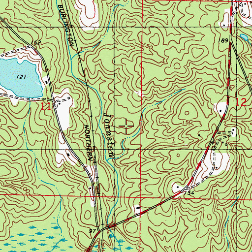 Topographic Map of Sims Chapel Census Designated Place, AL
