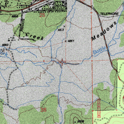 Topographic Map of Martin Creek, CA