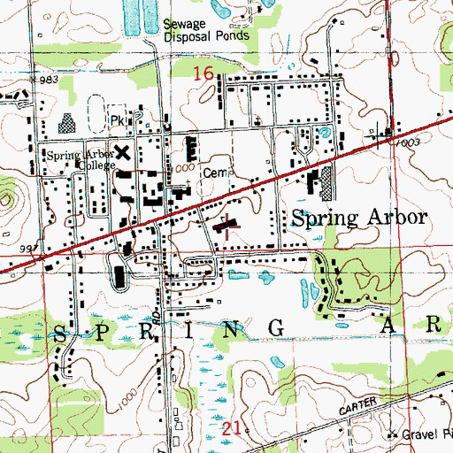 Topographic Map of Warner Elementary School, MI