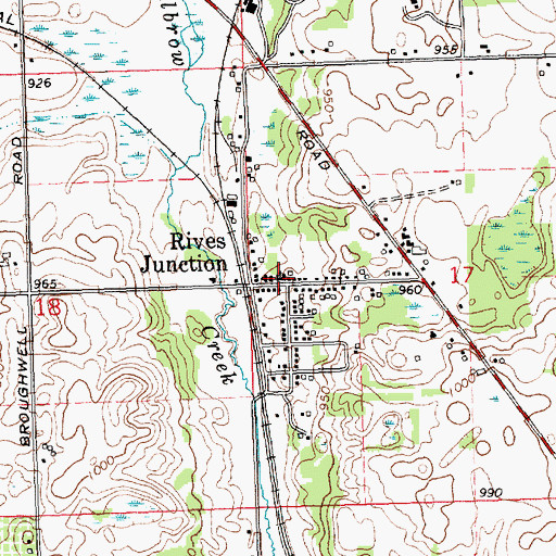 Topographic Map of Rives Wesleyan Church, MI