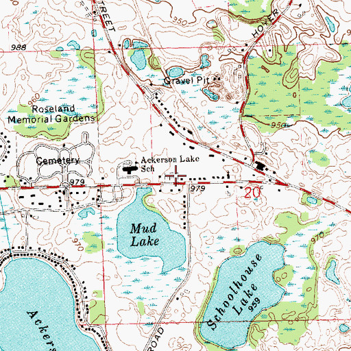 Topographic Map of Eldred Cemetery, MI