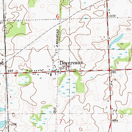 Topographic Map of King Cemetery, MI