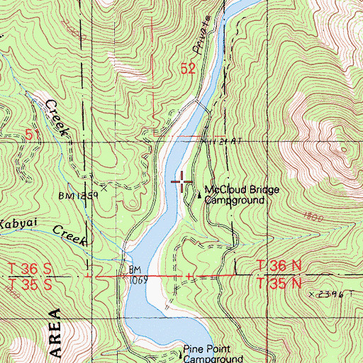 Topographic Map of McCloud Bridge Guard Station, CA