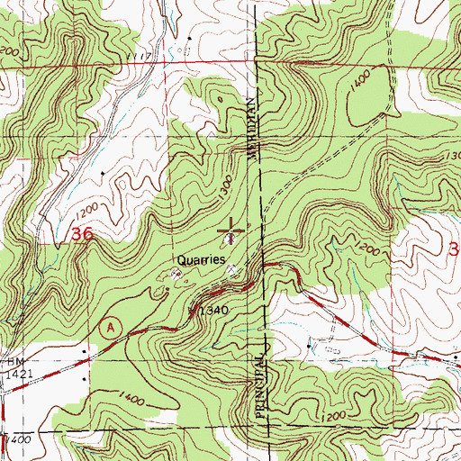 Topographic Map of Gerke Quarry, WI