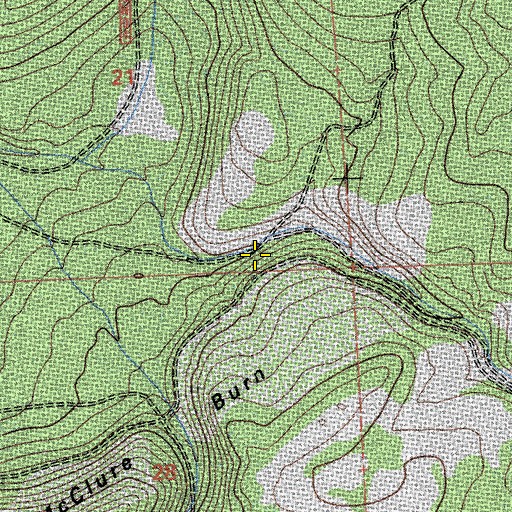 Topographic Map of McClure Burn, CA