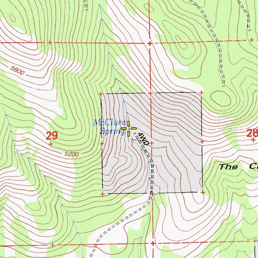 Topographic Map of McClure Spring, CA