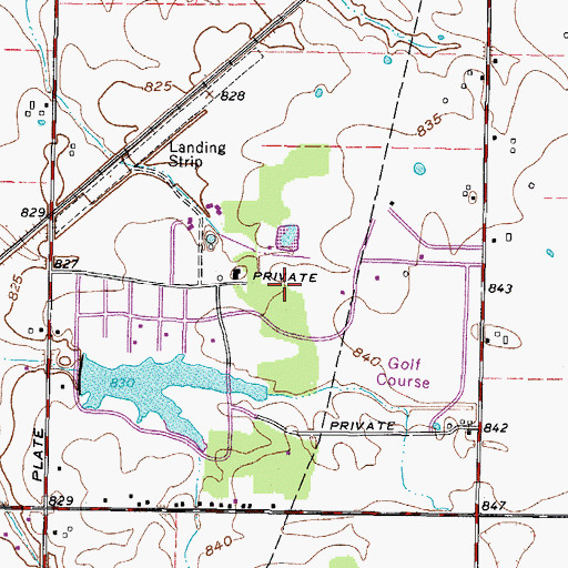 Topographic Map of Pheasant Run Census Designated Place, OH
