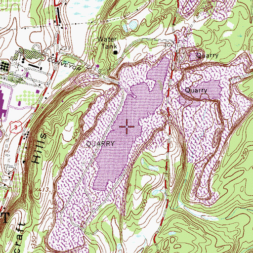 Topographic Map of Hudson Limestone Quarry, NY