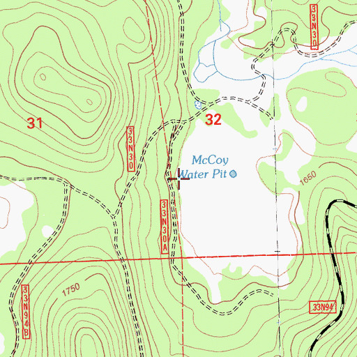 Topographic Map of McCoy Water Pit, CA