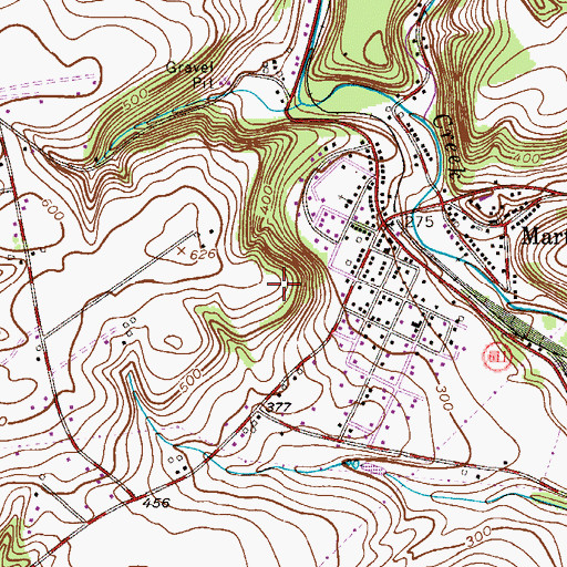 Topographic Map of Martins Creek Census Designated Place, PA