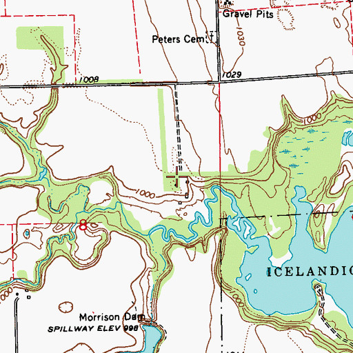 Topographic Map of Pleasance Farm, ND