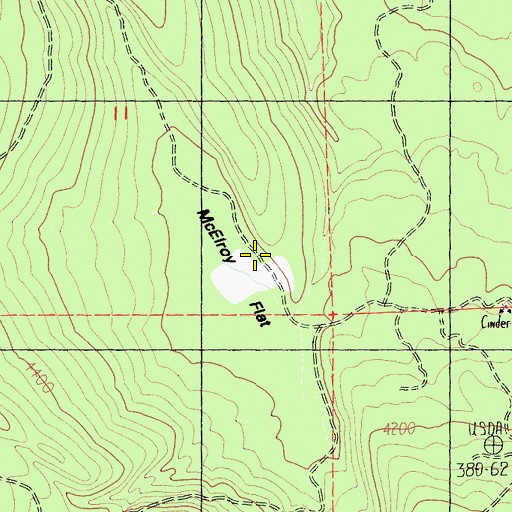 Topographic Map of McElroy Flat, CA