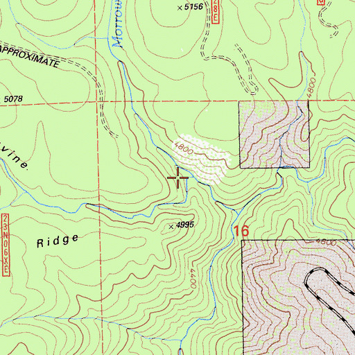 Topographic Map of McFarland Ravine, CA