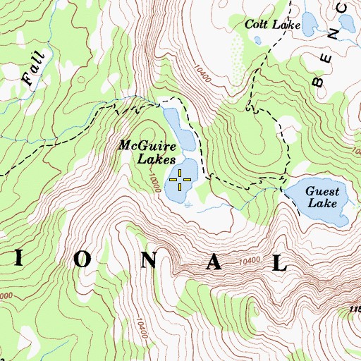 Topographic Map of McGuire Lakes, CA