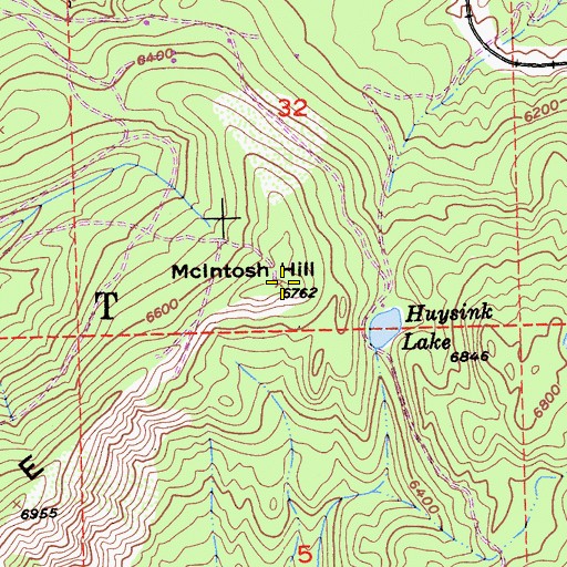 Topographic Map of McIntosh Hill, CA