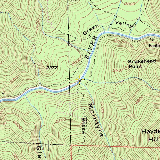 Topographic Map of McIntyre Gulch, CA