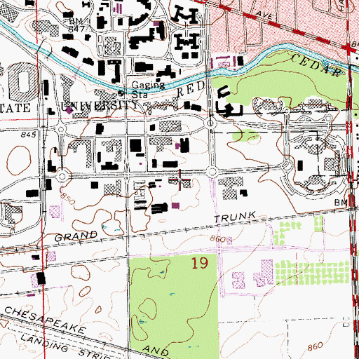 Topographic Map of Plant Biology Laboratories, MI