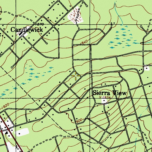Topographic Map of Sierra View Census Designated Place, PA