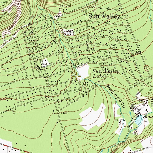 Topographic Map of Sun Valley Census Designated Place, PA
