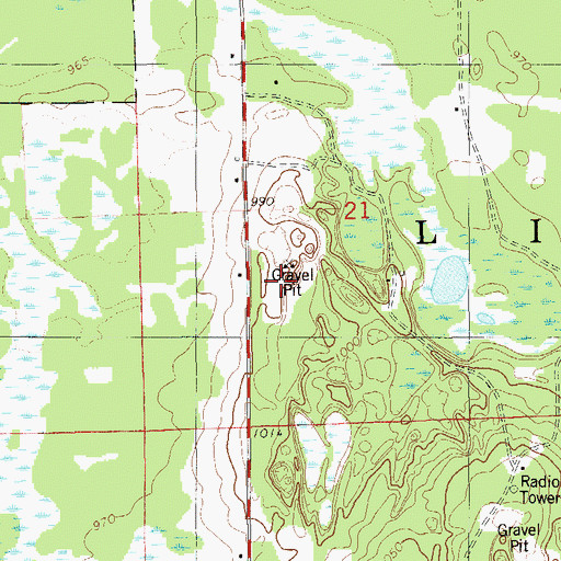 Topographic Map of Karlsborg Quarry and Pit, WI