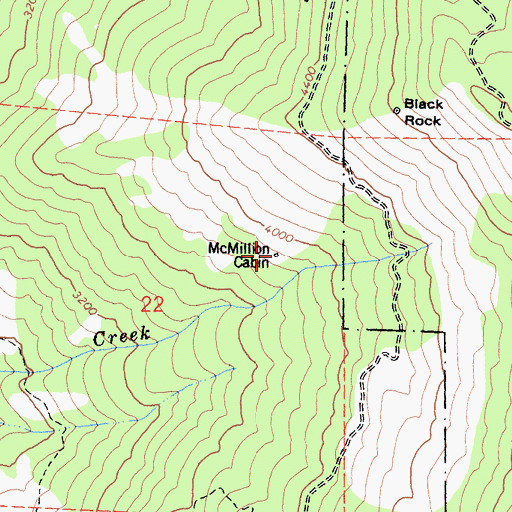 Topographic Map of McMillion Cabin, CA