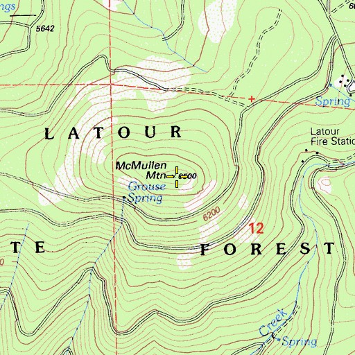 Topographic Map of McMullen Mountain, CA