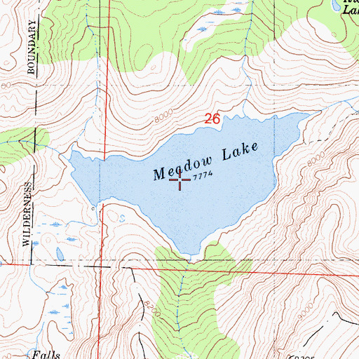Topographic Map of Meadow Lake, CA