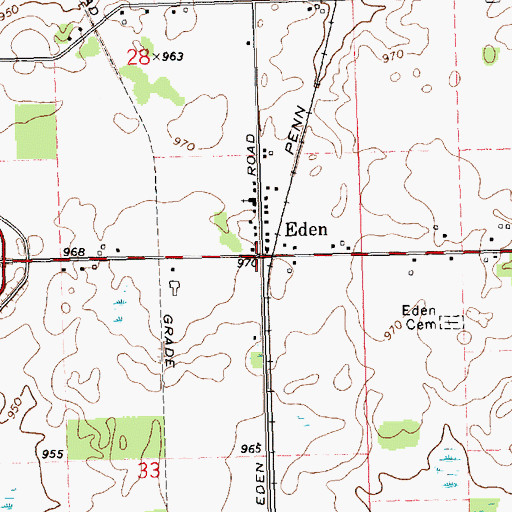 Topographic Map of Eden Post Office (historical), MI
