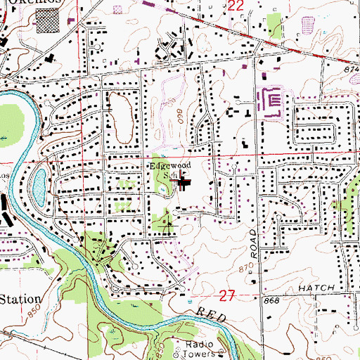 Topographic Map of Edgewood Elementary School, MI