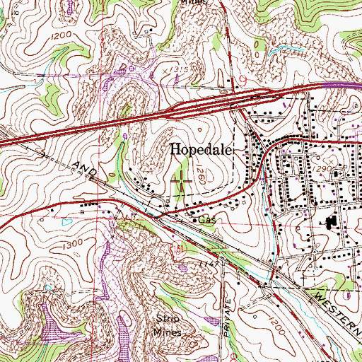 Topographic Map of Hares Court, OH