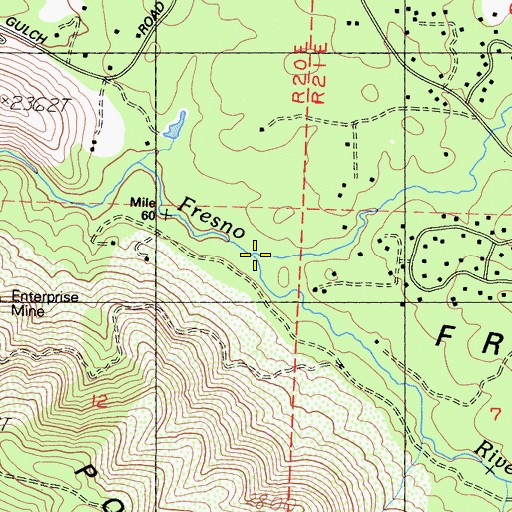 Topographic Map of Miami Creek, CA