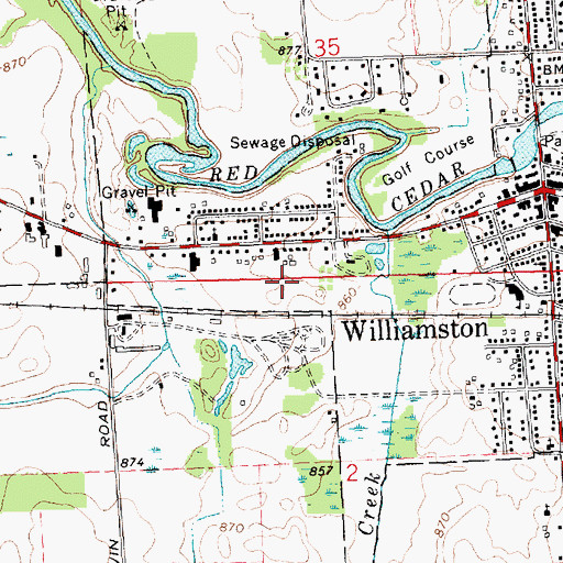 Topographic Map of Winslow's Mobile Home Park, MI