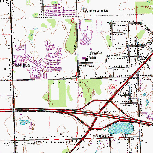 Topographic Map of Prince of Peace Baptist Church, MI