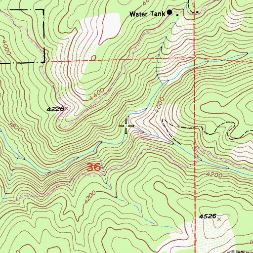 Topographic Map of Middle Dry Creek, CA