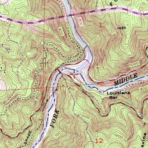 Topographic Map of Middle Fork American River, CA