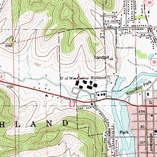 Topographic Map of Symons Recreation Complex, WI