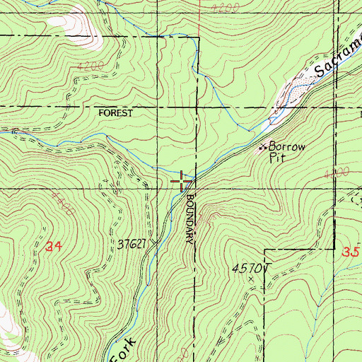 Topographic Map of Middle Fork Sacramento River, CA