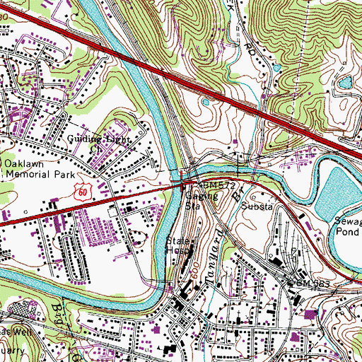 Topographic Map of William Turman Bridge, WV