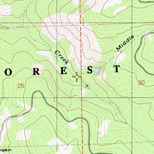 Topographic Map of Middle Gulch, CA